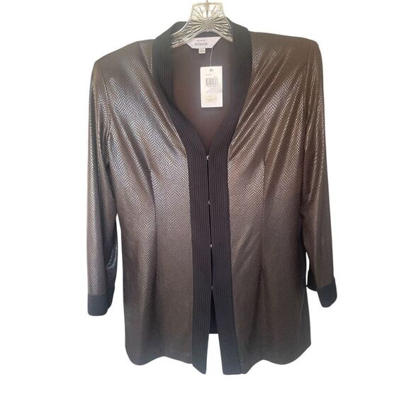 NWT Misook Dark Brown Open Front Snake Print Cardigan S - Picture 4 of 14